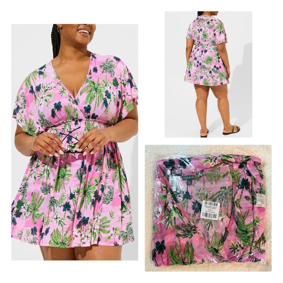 Torrid Mesh Smock Waist Coverup Dress Sz 6X NWT - Picture 6 of 10